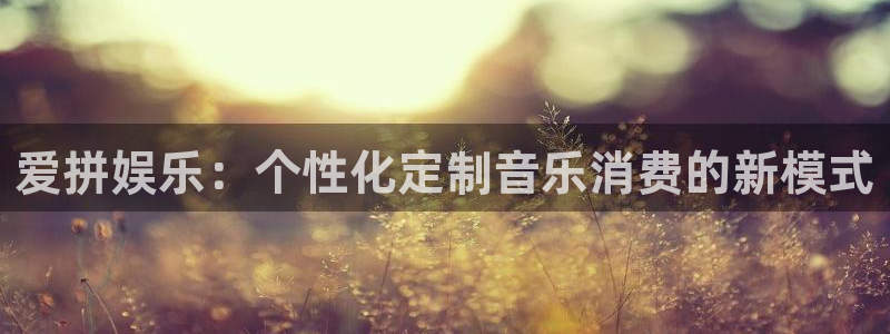 泰达娱乐ccmpc麻将胡了：爱拼娱乐：个性化定制音乐消费的新模式